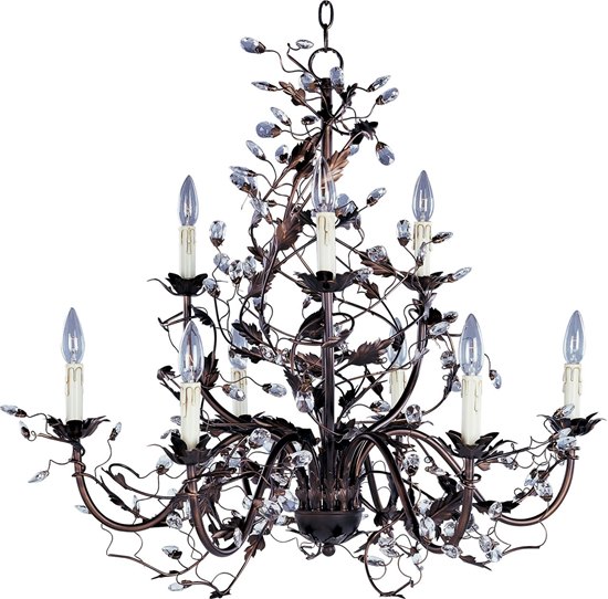 Foto para 60W Elegante 9-Light Chandelier OI CA Incandescent 72" Chain