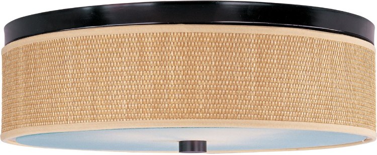 Foto para 60W Elements 3-Light Flush Mount OI Natural Fiber MB Incandescent 