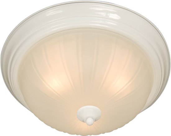 Picture of 60W Essentials - 583x-Flush Mount WT 2-lights Frosted Glass MB Incandescent 