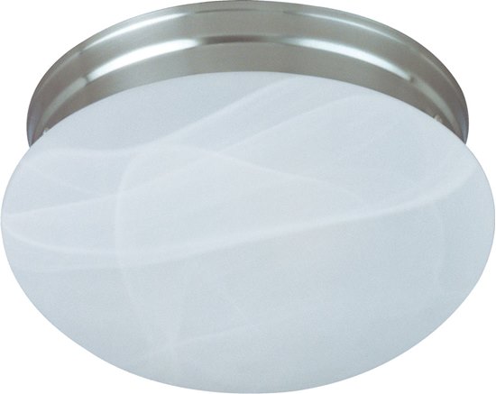 Picture of 60W Essentials - 588x-Flush Mount SN Marble Glass MB Incandescent 8-Min