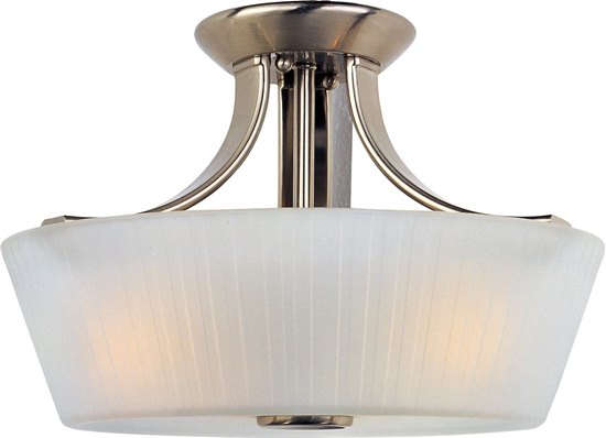 Foto para 60W Finesse 3-Light Semi-Flush Mount SN Frosted Glass MB Incandescent 