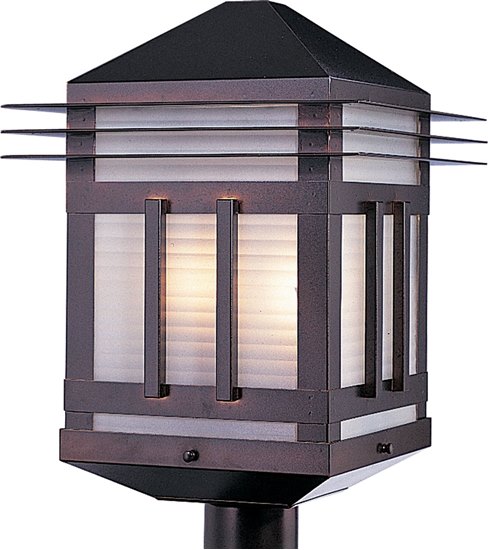 Foto para 60W Gatsby 2-Light Outdoor Pole/Post Lantern BU Prairie Rib Frost Glass MB Incandescent 