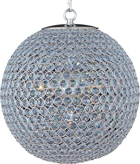 Foto para 60W Glimmer 5-Light Chandelier PS Beveled Crystal Glass G9 Xenon 36" Chain