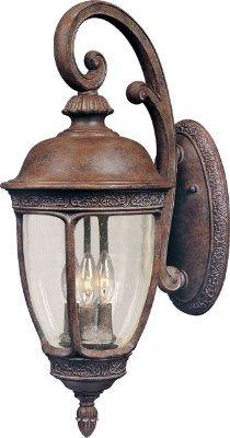 Mostrar detalles para 60W Knob Hill VX 3-Light Outdoor Wall Lantern SE Seedy Glass CA Incandescent 8"x19.5"  Imagen de 60W Knob Hill VX 3-Light Outdoor Wall Lantern SE Seedy Glass CA Incandescent 8"x19.5"
