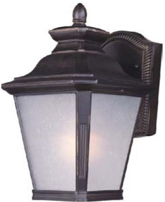 Mostrar detalles para 60W Knoxville 1-Light Outdoor Wall Lantern BZ Frosted Seedy MB  Imagen de 60W Knoxville 1-Light Outdoor Wall Lantern BZ Frosted Seedy MB