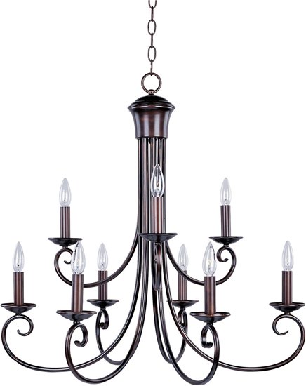 Foto para 60W Loft 9-Light Chandelier OI CA Incandescent 72" Chain