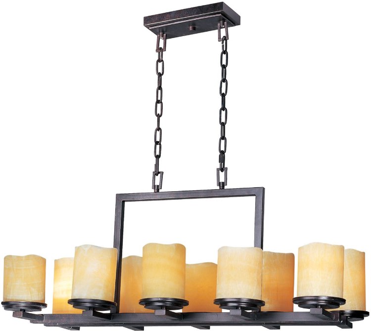 Picture of 60W Luminous 10-Light Chandelier RE Stone Candle Glass MB Incandescent (CAN 4.38"x9.38")