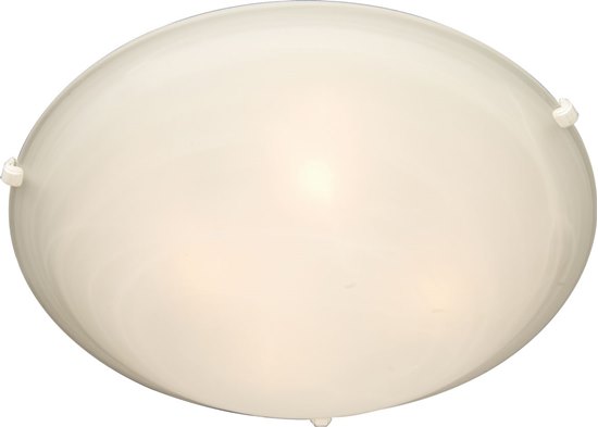 Foto para 60W Malaga 2-Light Flush Mount WT Marble Glass MB Incandescent 