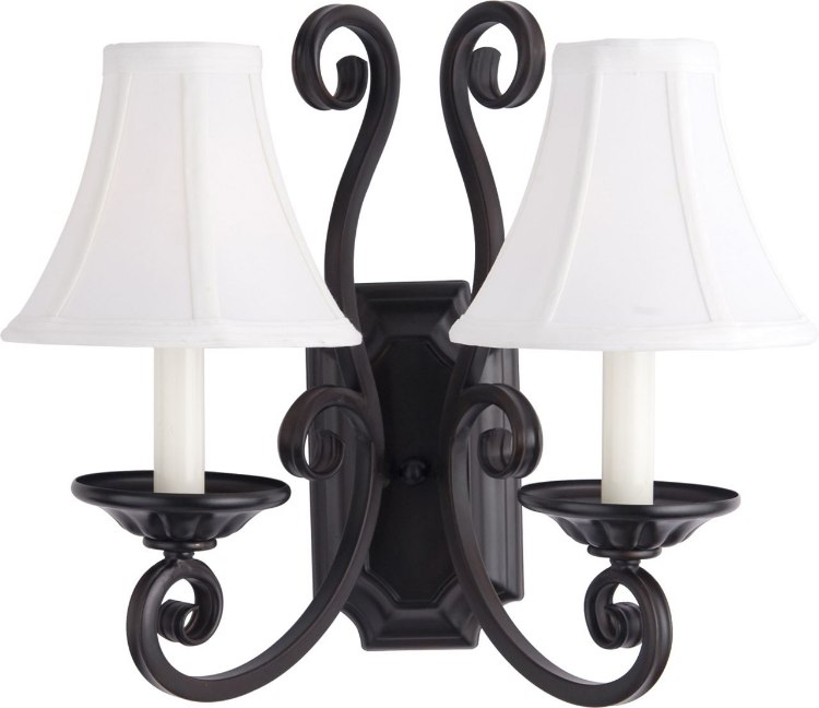 Picture of 60W Manor 2-Light Wall Sconce with Shades OI Fabric CA Incandescent 