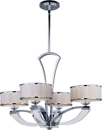 Foto para 60W Metro 4-Light Chandelier PC Beveled Crystal Fabric G9 Xenon (OA HT 71")36" Chain