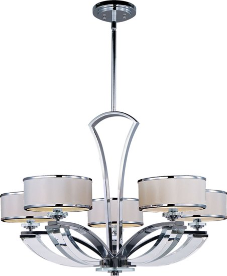 Foto para 60W Metro 5-Light Chandelier PC Beveled Crystal Fabric G9 Xenon (OA HT 70")36" Chain