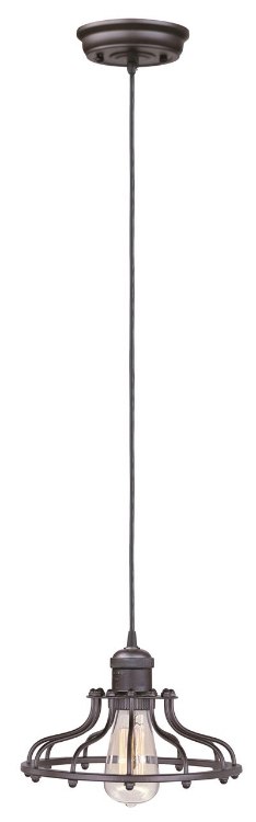 Picture of 60W Mini Hi-Bay 1-Light Pendant BZ Metal MB Incandescent 10"x6.75" (OA HT 65.75")