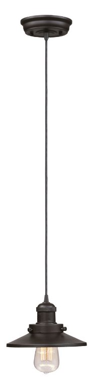 Foto para 60W Mini Hi-Bay 1-Light Pendant BZ Metal MB Incandescent 8"x5.25" (OA HT 64.5")
