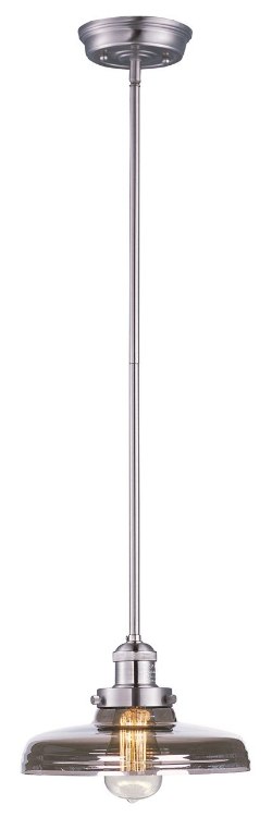Picture of 60W Mini Hi-Bay 1-Light Pendant W/Bulb SN Mirror Smoke Glass MB Incandescent (OA HT 50")