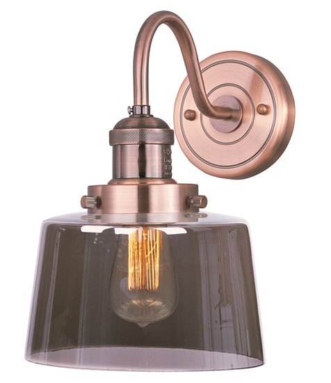 Picture of 60W Mini Hi-Bay 1-Light Wall Sconce ACP Mirror Smoke Glass MB Incandescent 8.75"x11.75" 