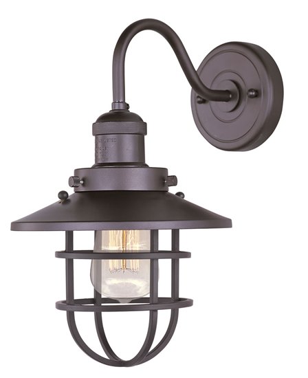 Picture of 60W Mini Hi-Bay 1-Light Wall Sconce BZ MB 8"x15.5" 