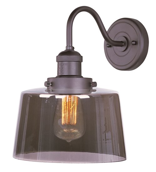 Picture of 60W Mini Hi-Bay 1-Light Wall Sconce BZ Mirror Smoke Glass MB Incandescent 8.75"x11.75" 