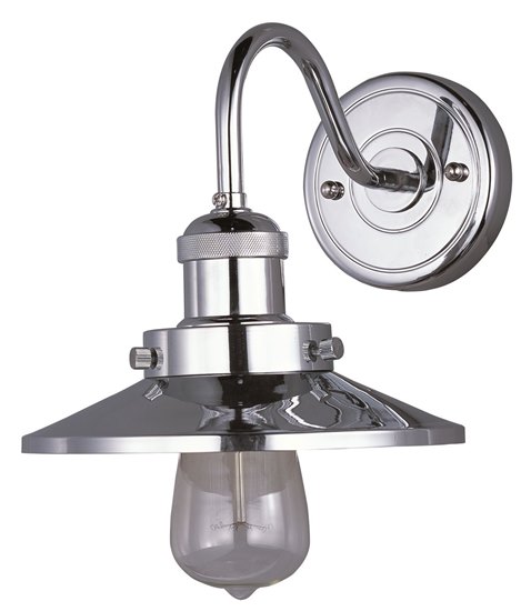 Picture of 60W Mini Hi-Bay 1-Light Wall Sconce W/Bulb PN Metal MB Incandescent 8"x7.75" 