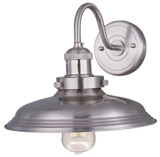 Picture of 60W Mini Hi-Bay 1-Light Wall Sconce W/Bulb SN Metal MB Incandescent 10.75"x9" 