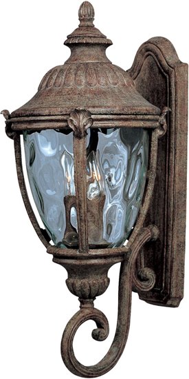 Picture of 60W Morrow Bay VX 3-Light Outdoor Wall Lantern ET Water Glass Glass CA Incandescent 10.5"x26" 