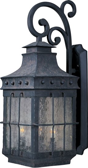 Picture of 60W Nantucket 4-Light Outdoor Wall Lantern CF Seedy Glass CA Incandescent 