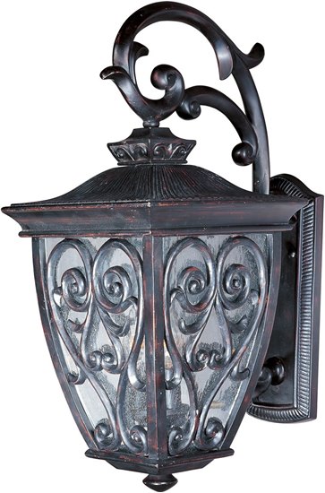 Picture of 60W Newbury VX 2-Light Outdoor Wall Lantern OB Seedy Glass CA Incandescent 
