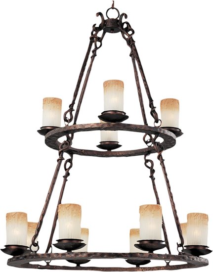 Foto para 60W Notre Dame 12-Light Chandelier OI Wilshire Glass CA Incandescent 72" Chain