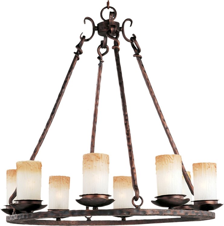 Foto para 60W Notre Dame 8-Light Chandelier OI Wilshire Glass CA Incandescent 36" Chain