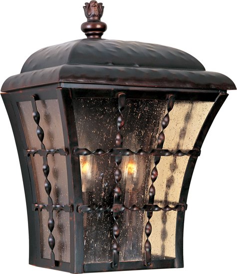 Picture of 60W Orleans 2-Light Outdoor Wall Lantern OI Amber Seedy Glass CA Incandescent 