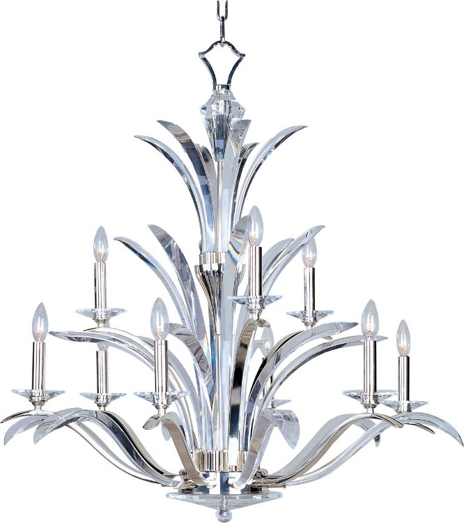 Foto para 60W Paradise 9-Light Chandelier PS Beveled Crystal Glass CA Incandescent (CAN 5"x1")72" Chain