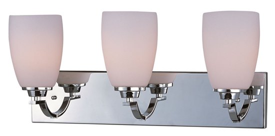 Foto para 60W Rocco 3-Light Bath Vanity PC Satin White Glass MB Incandescent 