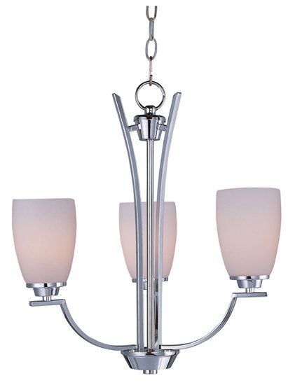 Picture of 60W Rocco 3-Light Chandelier PC Satin White Glass MB Incandescent 
