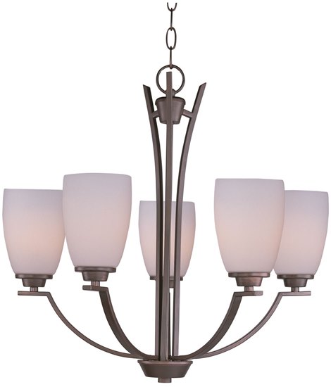 Picture of 60W Rocco 5-Light Chandelier OI Satin White Glass MB Incandescent 