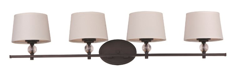 Foto para 60W Rondo 4-Light Bath Vanity OI Fabric CA Incandescent 