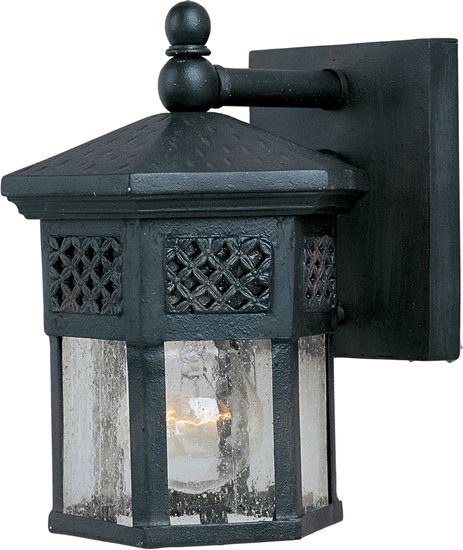 Foto para 60W Scottsdale 1-Light Outdoor Wall Lantern CF Seedy Glass MB Incandescent 