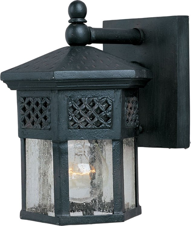 Picture of 60W Scottsdale 1-Light Outdoor Wall Lantern CF Seedy Glass MB Incandescent 
