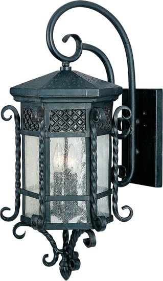 Foto para 60W Scottsdale 3-Light Outdoor Wall Lantern CF Seedy Glass CA Incandescent 12.5"x28" 