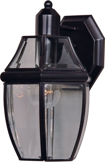 Foto para 60W South Park 1-Light Outdoor Wall Lantern BU Clear Glass MB Incandescent 7"x10.5" 