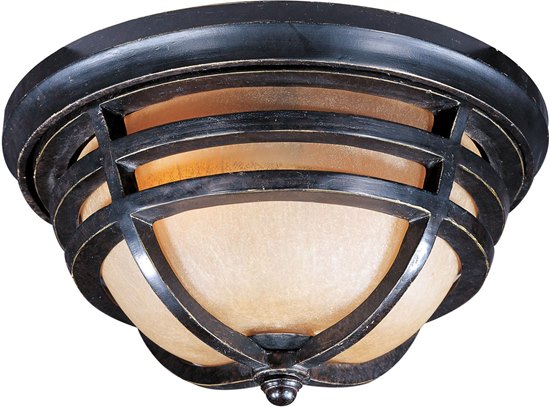 Picture of 60W Westport 2-Light Outdoor Ceiling Mount AT Mocha Cloud Glass MB Incandescent 