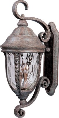 Mostrar detalles para 60W Whittier Cast 3-Light Outdoor Wall Lantern ET Water Glass Glass CA Incandescent 12"x30.5"  Imagen de 60W Whittier Cast 3-Light Outdoor Wall Lantern ET Water Glass Glass CA Incandescent 12"x30.5"