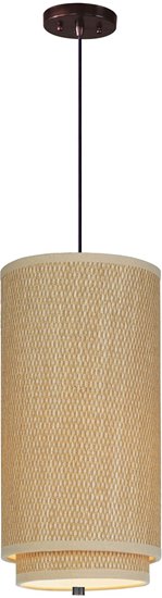 Picture of 75W Elements 1-Light Pendant with Cord OI Natural Fiber MB Incandescent (OA HT 32"-136")