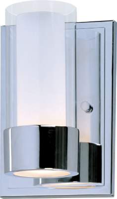Show details for 75W Silo 1-Light Wall Sconce PC Clear/Frosted Glass G9 Frost Xenon  Picture of 75W Silo 1-Light Wall Sconce PC Clear/Frosted Glass G9 Frost Xenon
