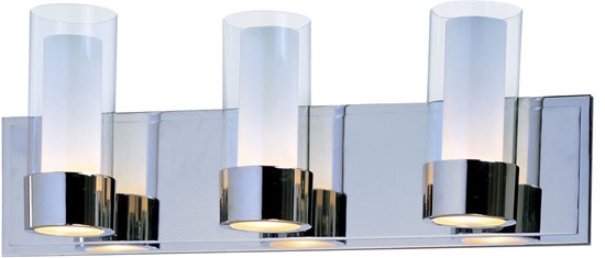 Foto para 75W Silo 3-Light Bath Vanity PC Clear/Frosted Glass G9 Frost Xenon