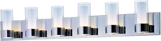 Foto para 75W Silo 6-Light Bath Vanity PC Clear/Frosted Glass G9 Frost Xenon 