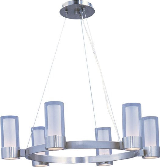 Picture of 75W Silo 6-Light Chandelier PC Clear/Frosted Glass G9 Frost Xenon (OA HT 130")