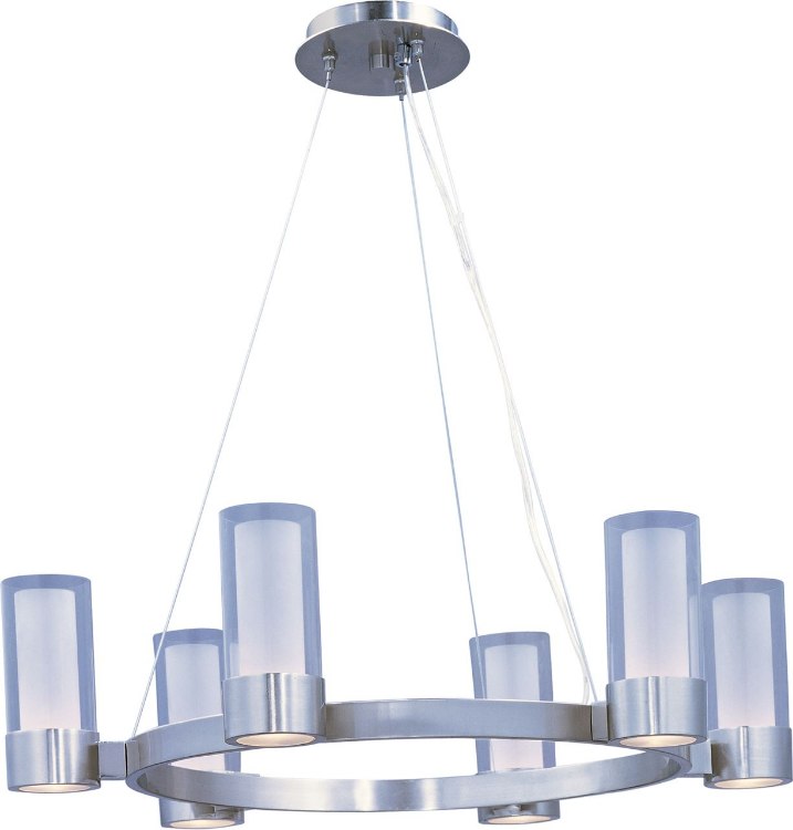 Picture of 75W Silo 6-Light Chandelier PC Clear/Frosted Glass G9 Frost Xenon (OA HT 130")