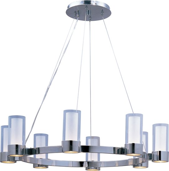 Picture of 75W Silo 8-Light Chandelier PC Clear/Frosted Glass G9 Frost Xenon (OA HT 130") (CAN 8.75")