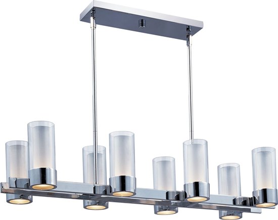 Picture of 75W Silo 8-Light Pendant PC Clear/Frosted Glass G9 Frost Xenon (OA HT 46") (CAN 14.75"x4.5"x1.5")