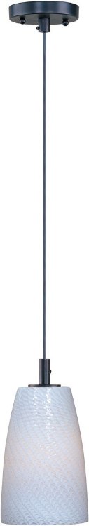 Foto para 8W Carte LED 1-Light Pendant BZ White Ripple (OA HT 24"-60")