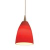 Foto para 5w Tungsten Module Dry Location Brushed Steel Red LED Pendant with Mania Glass 5"Ø4"